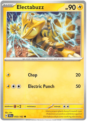Electabuzz Temporal Forces Pokemon Single 053/162