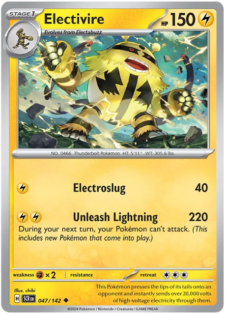 Electivire Stellar Crown Pokemon Single Card 047/142