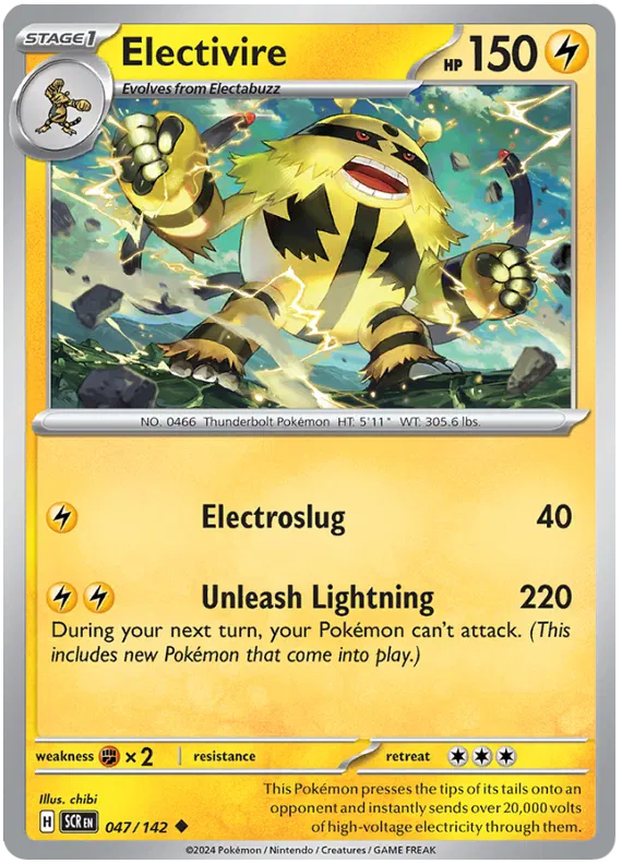 Electivire Stellar Crown Pokemon Single Card 047/142