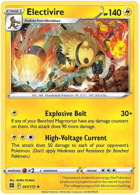 Electivire Brilliant Stars Pokemon Card Singles 047/172