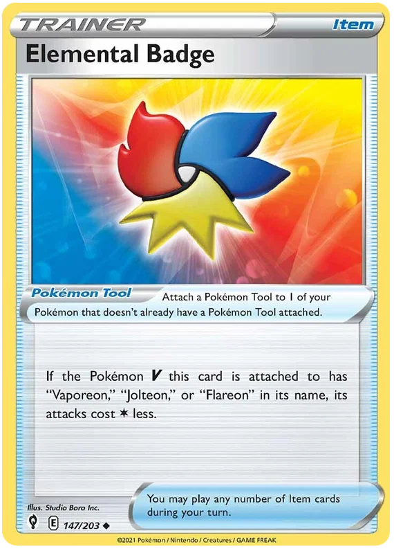 Elemental Badge 147/203 - Pokemon TCG Evolving Skies card