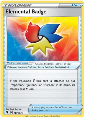 Elemental Badge 147/203 - Pokemon TCG Evolving Skies card