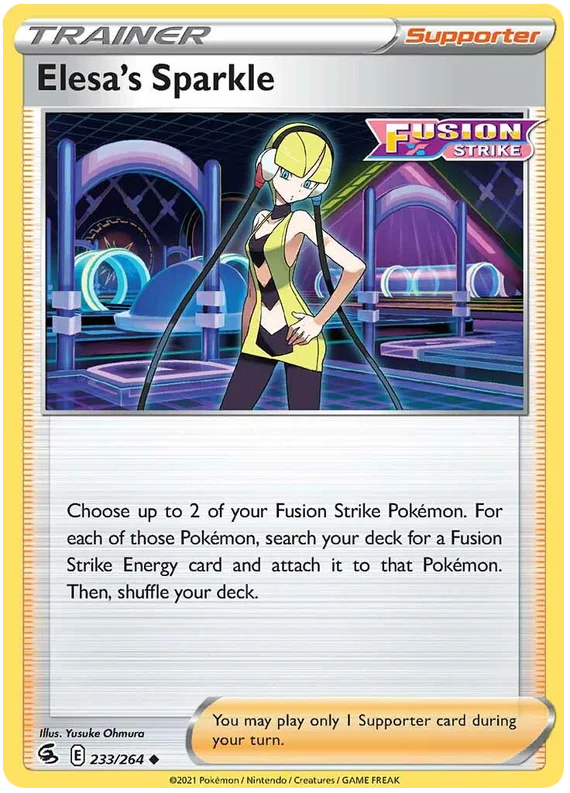 Elesa's Sparkle Fusion Strike Pokemon Card Singles 233/264