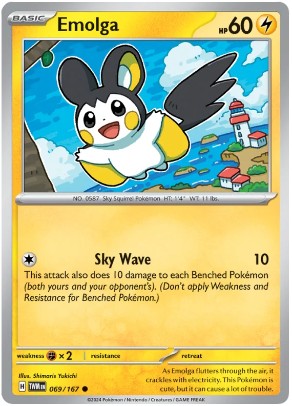 Emolga Twilight Masquerade Pokemon Single 069/167