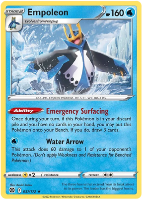 Empoleon Brilliant Stars Pokemon Card Singles 037/172