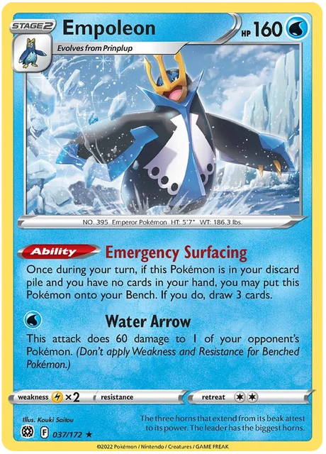 Empoleon Brilliant Stars Pokemon Card Singles 037/172