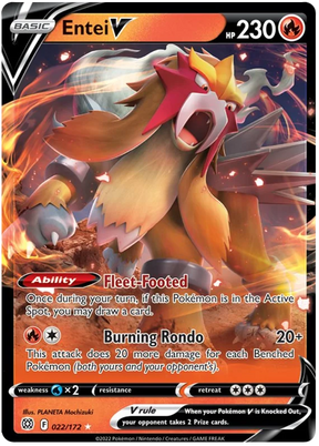 Entei V Brilliant Stars Pokemon Card Singles 022/172