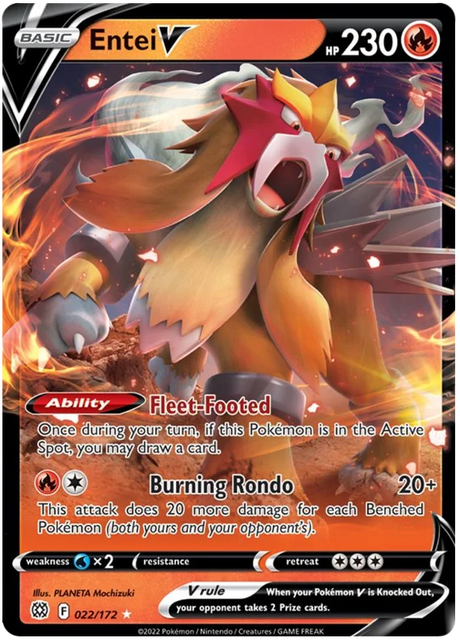 Entei V Brilliant Stars Pokemon Card Singles 022/172