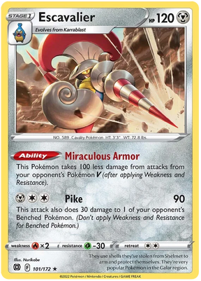 Escavalier Brilliant Stars Pokemon Card Singles 101/172