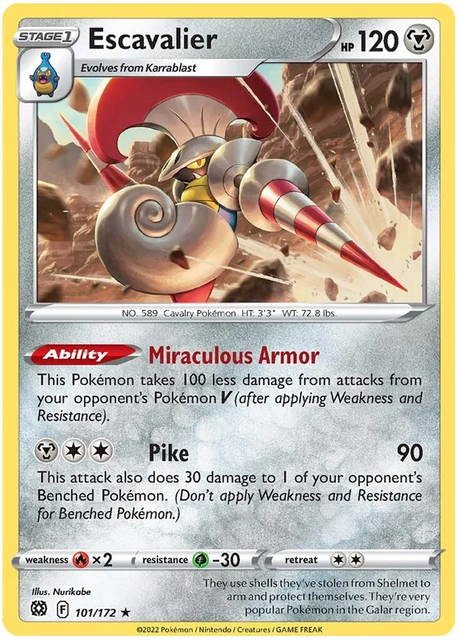 Escavalier Brilliant Stars Pokemon Card Singles 101/172
