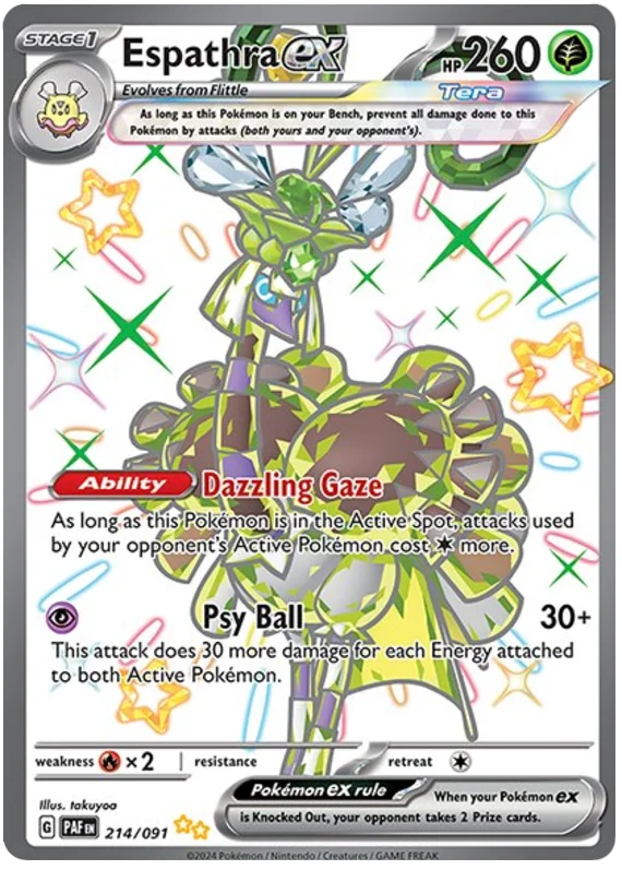 Espathra ex Paldean Fates Pokemon Card Single 214/091