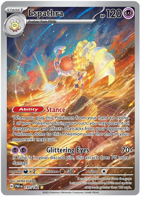 Espathra  Illustration Rare Paradox Rift Single Pokemon Card 197/182