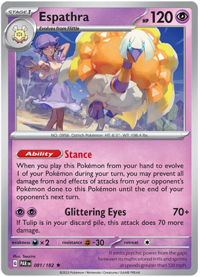 Espathra Paradox Rift Single Pokemon Card 081/182