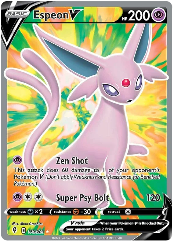 Espeon V (Full Art) 179/203 - Pokemon TCG Evolving Skies card