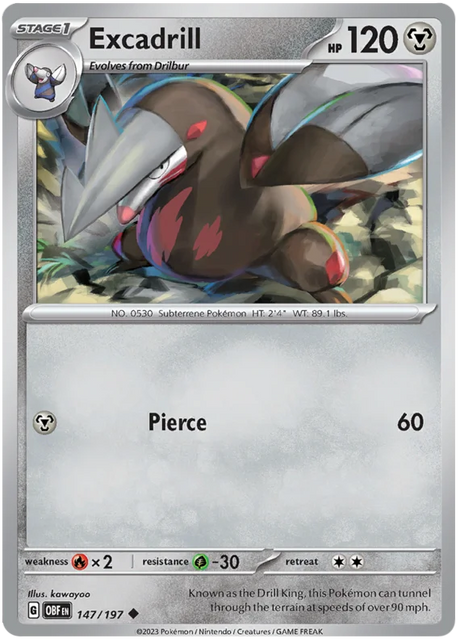 Excadrill Obsidian Flames Single Pokemon Card