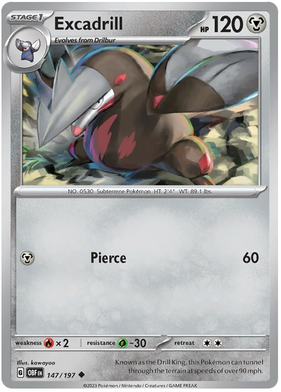 Excadrill Obsidian Flames Single Pokemon Card