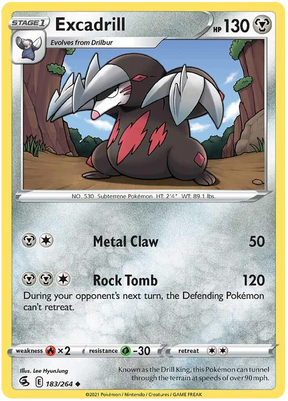 Excadrill Fusion Strike Pokemon Card Singles 183/264