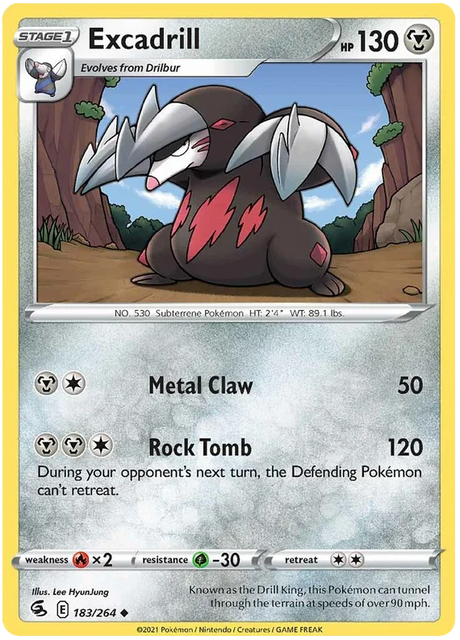 Excadrill Fusion Strike Pokemon Card Singles 183/264
