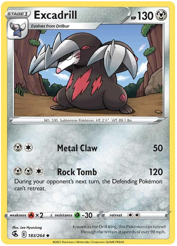 Excadrill Fusion Strike Pokemon Card Singles 183/264