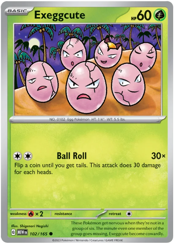 Exeggcute 151 Single Pokemon Card