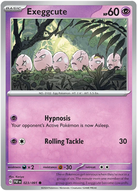 Exeggcute Paldean Fates Pokemon Card Single 023/091