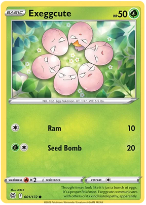 Exeggcute Brilliant Stars Pokemon Card Singles 001/172