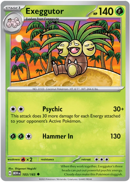 Exeggutor 151 Single Pokemon Card