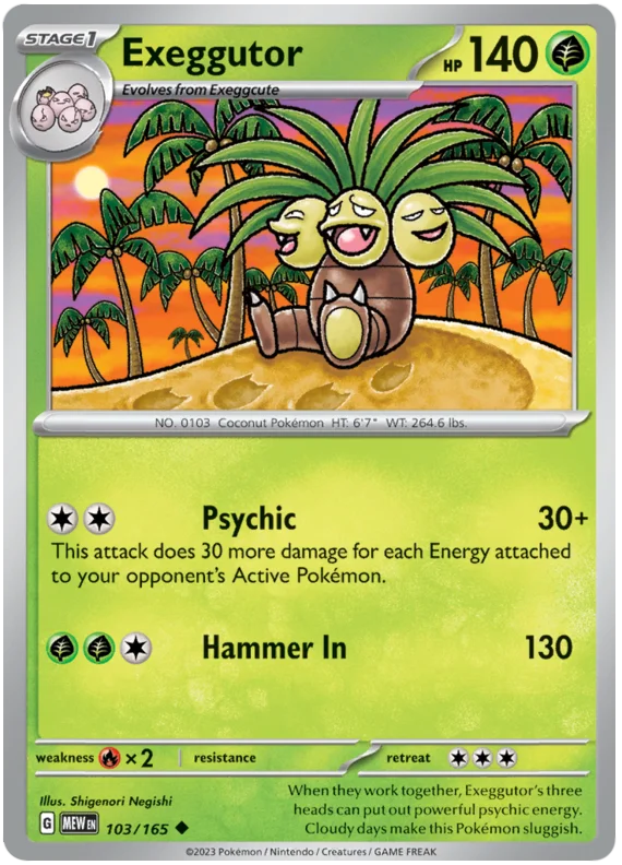 Exeggutor 151 Single Pokemon Card