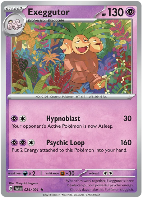 Exeggutor Paldean Fates Pokemon Card Single 024/091