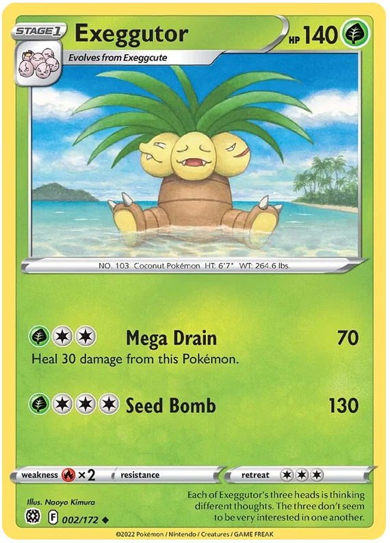 Exeggutor Brilliant Stars Pokemon Card Singles 002/172