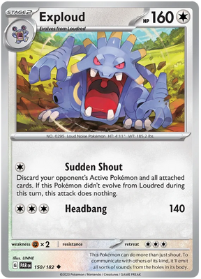 Exploud Paradox Rift Single Pokemon Card 150/182