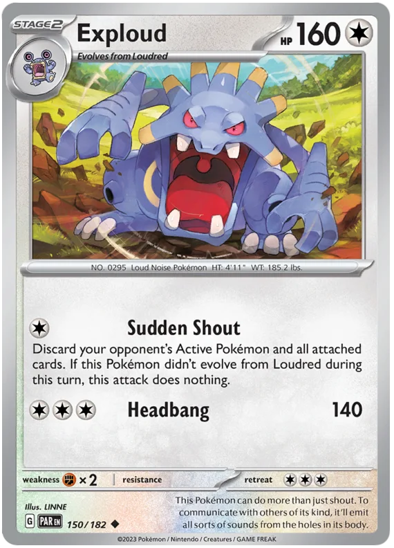 Exploud Paradox Rift Single Pokemon Card 150/182