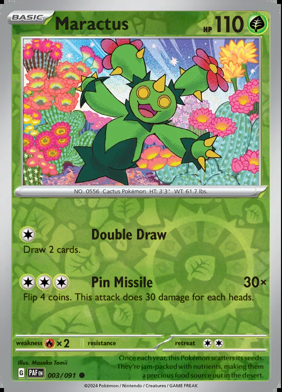 Maractus 003/091, Paldean Fates, Reverse Holo, representative matte composite