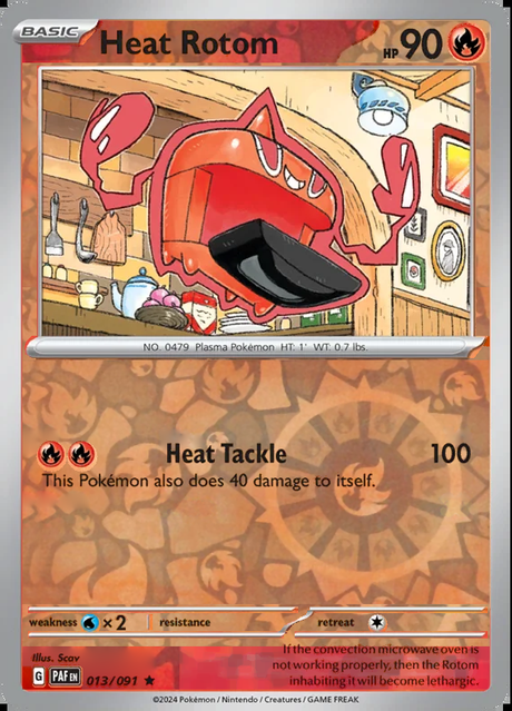 Heat Rotom 013/091, Paldean Fates, Reverse Holo, representative matte composite