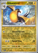 Kilowattrel 022/091, Paldean Fates, Reverse Holo, representative matte composite