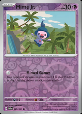 Mime Jr. 031/091, Paldean Fates, Reverse Holo, representative matte composite