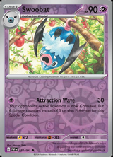 Swoobat 033/091, Paldean Fates, Reverse Holo, representative matte composite