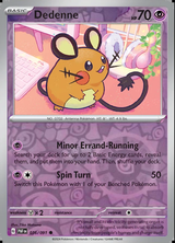 Dedenne 036/091, Paldean Fates, Reverse Holo, representative matte composite