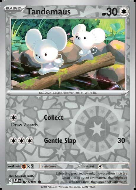 Tandemaus 073/091, Paldean Fates, Reverse Holo, representative matte composite