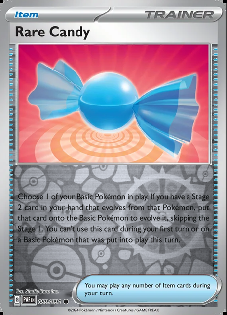 Rare Candy 089/091, Paldean Fates, Reverse Holo, representative matte composite