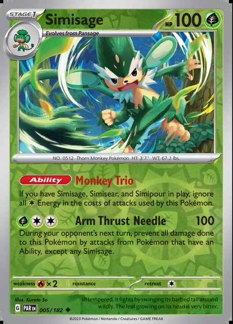 Simisage 005/182, Paradox Rift, Reverse Holo, representative matte composite