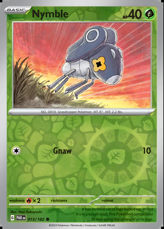 Nymble 013/182, Paradox Rift, Reverse Holo, representative matte composite