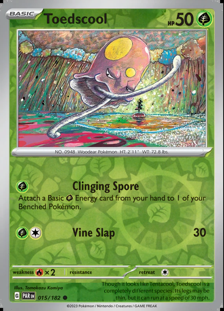 Toedscool 015/182, Paradox Rift, Reverse Holo, representative matte composite