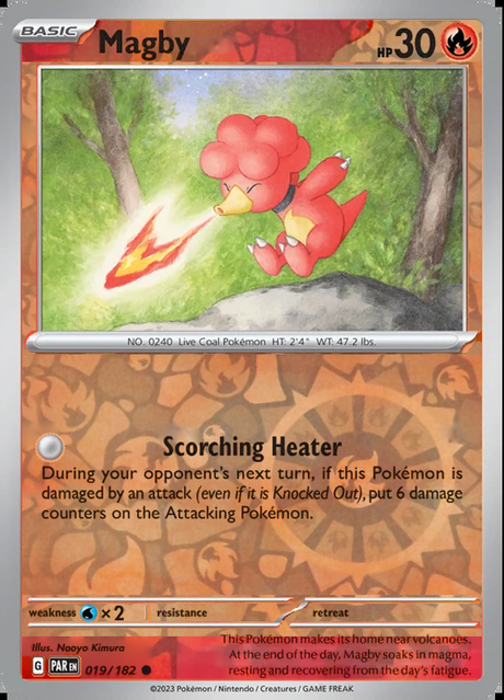 Magby 019/182, Paradox Rift, Reverse Holo, representative matte composite