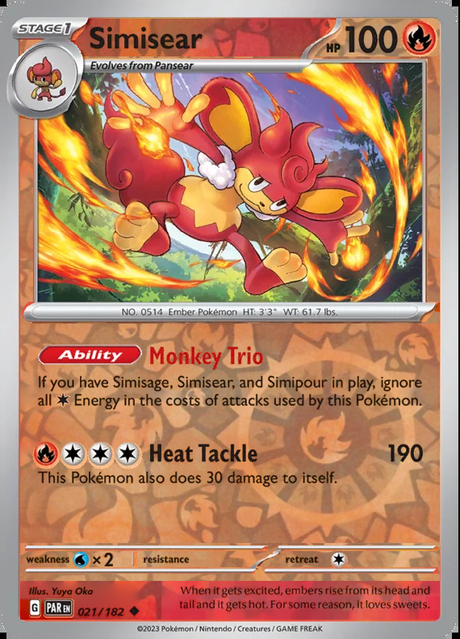 Simisear 021/182, Paradox Rift, Reverse Holo, representative matte composite