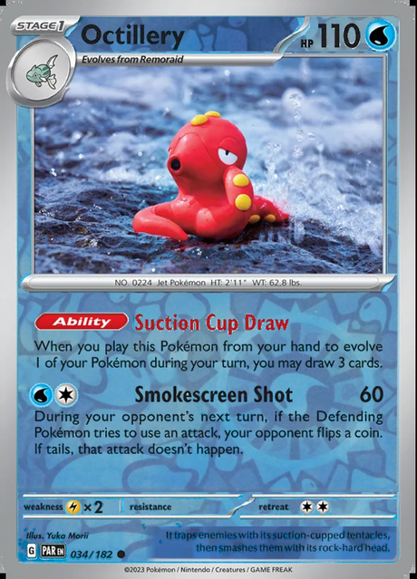 Octillery 034/182, Paradox Rift, Reverse Holo, representative matte composite
