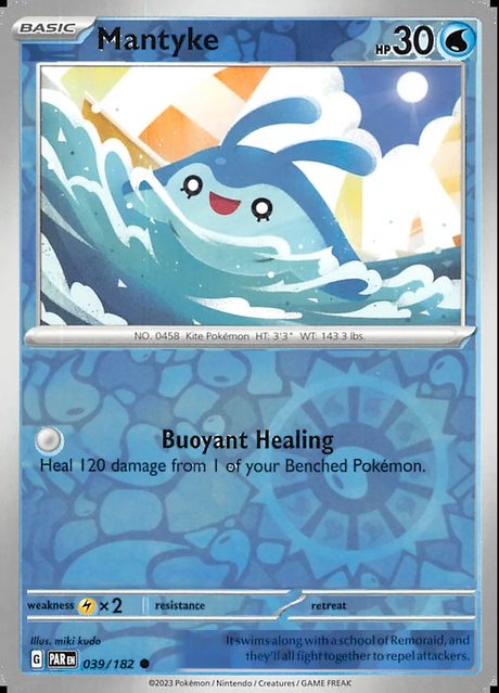 Mantyke 039/182, Paradox Rift, Reverse Holo, representative matte composite