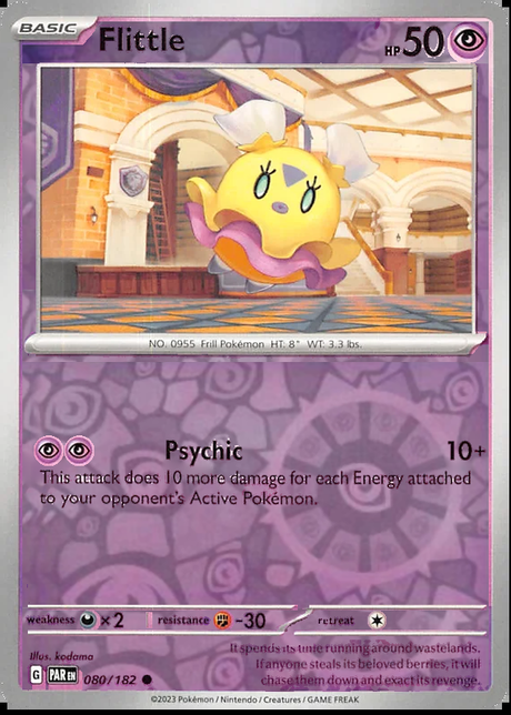 Flittle 080/182, Paradox Rift, Reverse Holo, representative matte composite