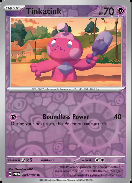 Tinkatink 083/182, Paradox Rift, Reverse Holo, representative matte composite