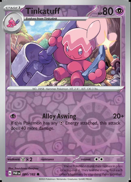 Tinkatuff 084/182, Paradox Rift, Reverse Holo, representative matte composite